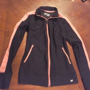 2 for $15! Bright Pink & Black Track Zip Up Jacket